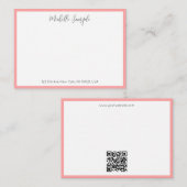 QR Code Calligraphy Script Name Modern Template Notitiekaartje (Voorkant / Achterkant)