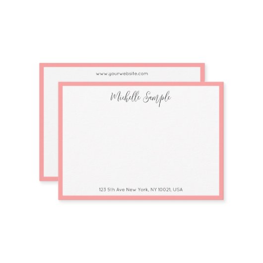 QR Code Calligraphy Script Name Modern Template Notitiekaartje (Voorkant / Achterkant in situ)