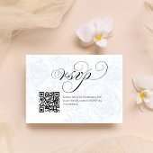 QR Code Calligraphy Wedding RSVP Response Card Kaartje
