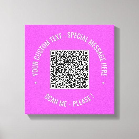 QR Code Canvas Aftasten Info en Aangepaste Tekst (Voorkant)