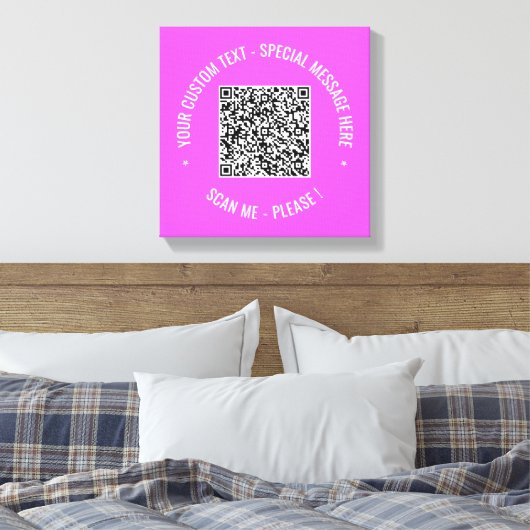 QR Code Canvas Aftasten Info en Aangepaste Tekst (Insitu (Slaapkamer))