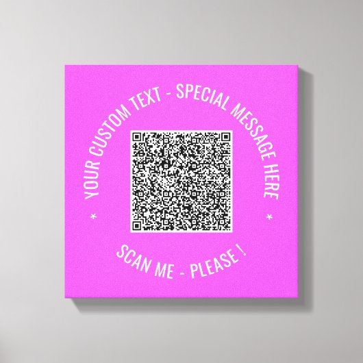 QR Code Canvas Aftasten Info en Aangepaste Tekst Afdruk (Voorkant)