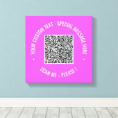 QR Code Canvas Aftasten Info en Aangepaste Tekst Afdruk (Insitu (Houten vloer))