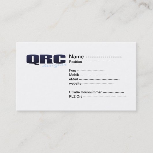 QR code carte de visite (Devant)