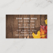 QR Code Carte de visite Automne Feuilles Bois (Dos)