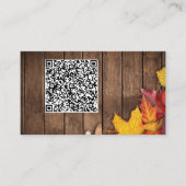 QR Code Carte de visite Automne Feuilles Bois (Devant)