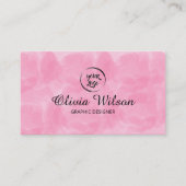 QR Code Carte de visite rose moderne simple (Devant)