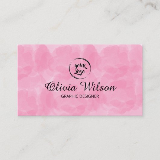 QR Code Carte de visite rose moderne simple (Devant)