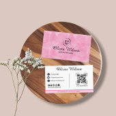 QR Code Carte de visite rose moderne simple