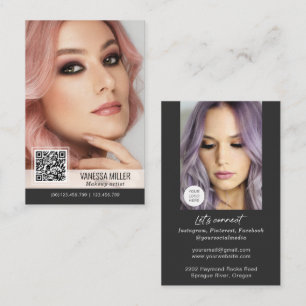 QR Code cartes de visite modernes pour maquilleur