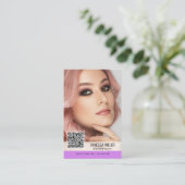 QR Code cartes de visite modernes pour maquilleur (Debout devant)