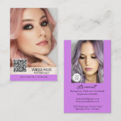 QR Code cartes de visite modernes pour maquilleur (Devant / Derrière)