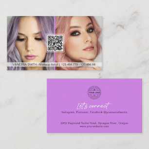 QR Code cartes de visite photo pour maquilleur