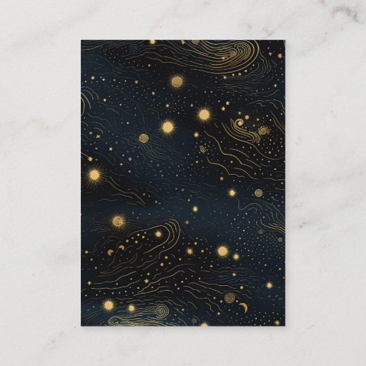 QR code Celestial Crescent Moon Goud Bruiloft Informatiekaartje (Achterkant)