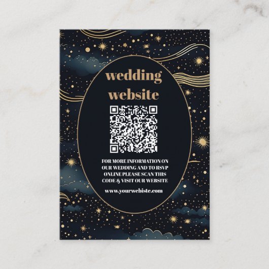 QR code Celestial Midnight Blue Sterren Maan Bruil Informatiekaartje (Voorkant)