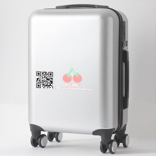 QR Code Cherries Nom commercial autocollant autoco (Sur valise)