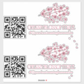 QR Code Cherry Blossom Nom commercial autocollant  (Feuille)