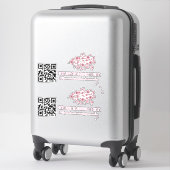 QR Code Cherry Blossom Nom commercial autocollant  (Sur valise)