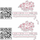 QR Code Cherry Blossom Nom commercial autocollant  (Devant)