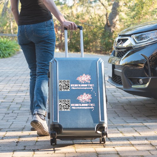 QR Code Cherry Blossom Nom commercial autocollant  (Valise Insitu)