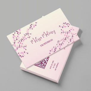 QR-code   Cherry Blossom Pink Visitekaartje