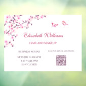 QR-code | Cherry Blossom Pink White Raamsticker (Vel 3)