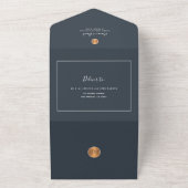 QR CODE chic marvy kopergoud online RSVP bruiloft All In One Uitnodiging (Buitenkant)