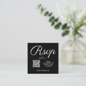 QR Code Chic Script Weddenschap Informatiekaartje (Staand voorkant)