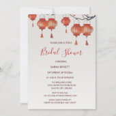 QR Code | Chinese Lanterns Bridal Shower Kaart (Voorkant)