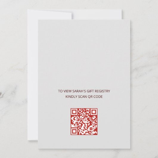 QR Code | Chinese Lanterns Bridal Shower Kaart (Achterkant)