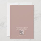 QR Code Classic Dusty Roos Script Monogram Weddens Kaart (Achterkant)