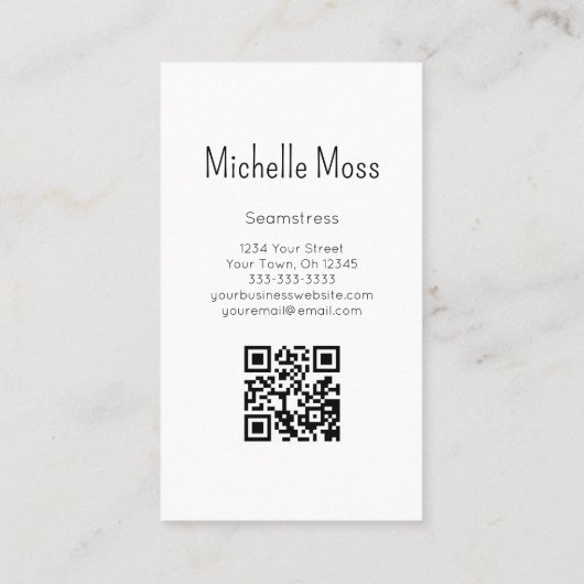 QR-code Classic Mode naadloze Buttonnen Visitekaartje (Achterkant)