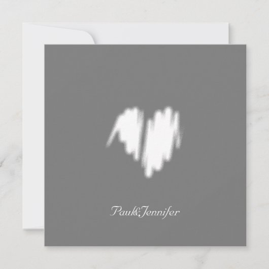 Qr Code Clean Monochrome Classic Graffiti Heart Bedankkaart (Voorkant)