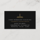 QR Code Commercial Cleaning Black Gold Visitekaartje (Voorkant)