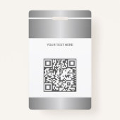 QR code company logo employee photo silver ID Badge (Achterkant)