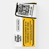 QR Code Company Logo Geel Indoor Outdoor Vinyl Spandoek (Verticaal)