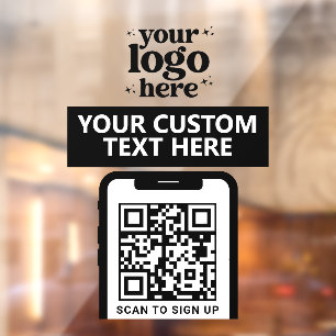 QR Code Company Logo Modern Minimalistisch Schoon  Raamsticker