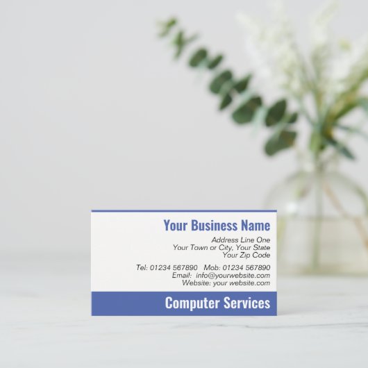 QR Code Computer Services Visitekaartje (Staand voorkant)