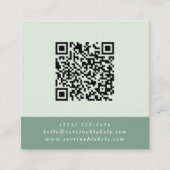 QR-code Contact Website Mint Kleurblok Vierkante Visitekaartje (Voorkant)