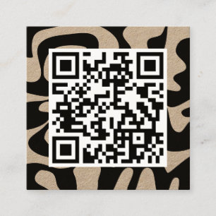 QR Code Cool Modern Creative Black Eco Kraft Vierkante Visitekaartje
