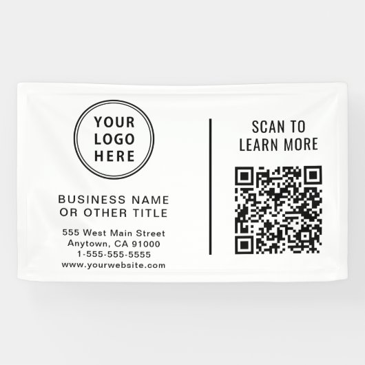 QR Code Corporate Logo Spandoek (Horizontaal)