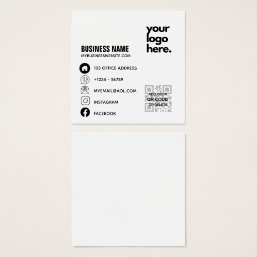 QR Code Corporate Visitekaartje Design Logo (Voorkant /achterkant)