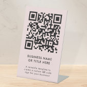 QR-code | Creëer Uw eigen moderne, zwarte roze Reclamebord Met Voetstuk
