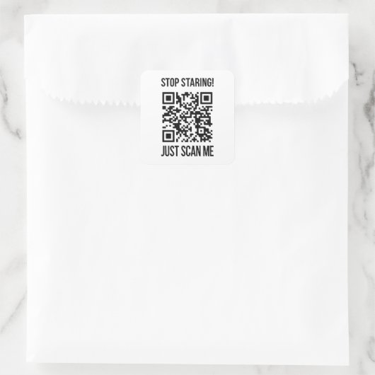 QR-code: Creëer uw toekomst Vierkante Sticker (Tas)