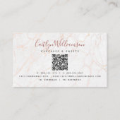 QR-code Cupcake Roos Gold Glitter Drip Marble Chef Visitekaartje (Achterkant)