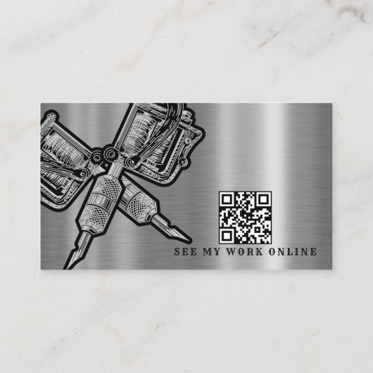 QR Code Custom Artwork Tattoo Artist Visitekaartje (Achterkant)