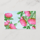 QR Code Custom Elegant Roze Bloemen Verbind met mi Visitekaartje (Achterkant)