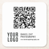 QR Code Custom Logo Coasters Vierkante Kartonnen Onderzetter (Voorkant)