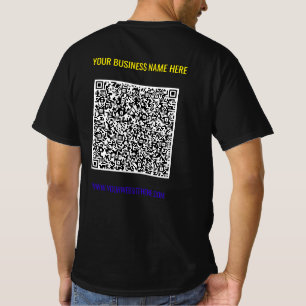 QR Code Custom Text Business T-shirt Uw Kleuren