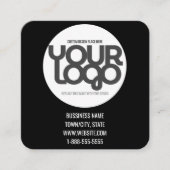 QR Code Customizable Modern Black Business Card Contactkaartje (Voorkant)